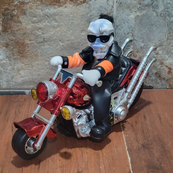 Motorcycle Monster Animated Figure Bad Moon Rising Biker Skeleton Halloween - Picture 12 of 16